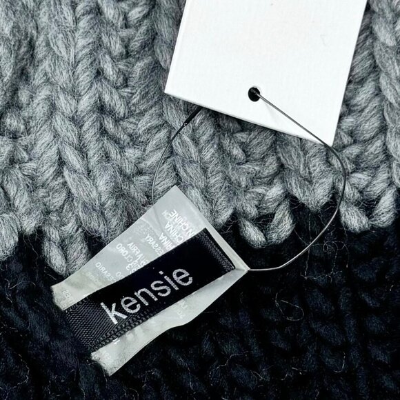 NWT Kensie Beanie Hat Chunky Knit Gray Ombré One Size Winter Unisex Cold Weather - Picture 4 of 7